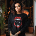 Black Vampire Lips Graphic Sweatshirt