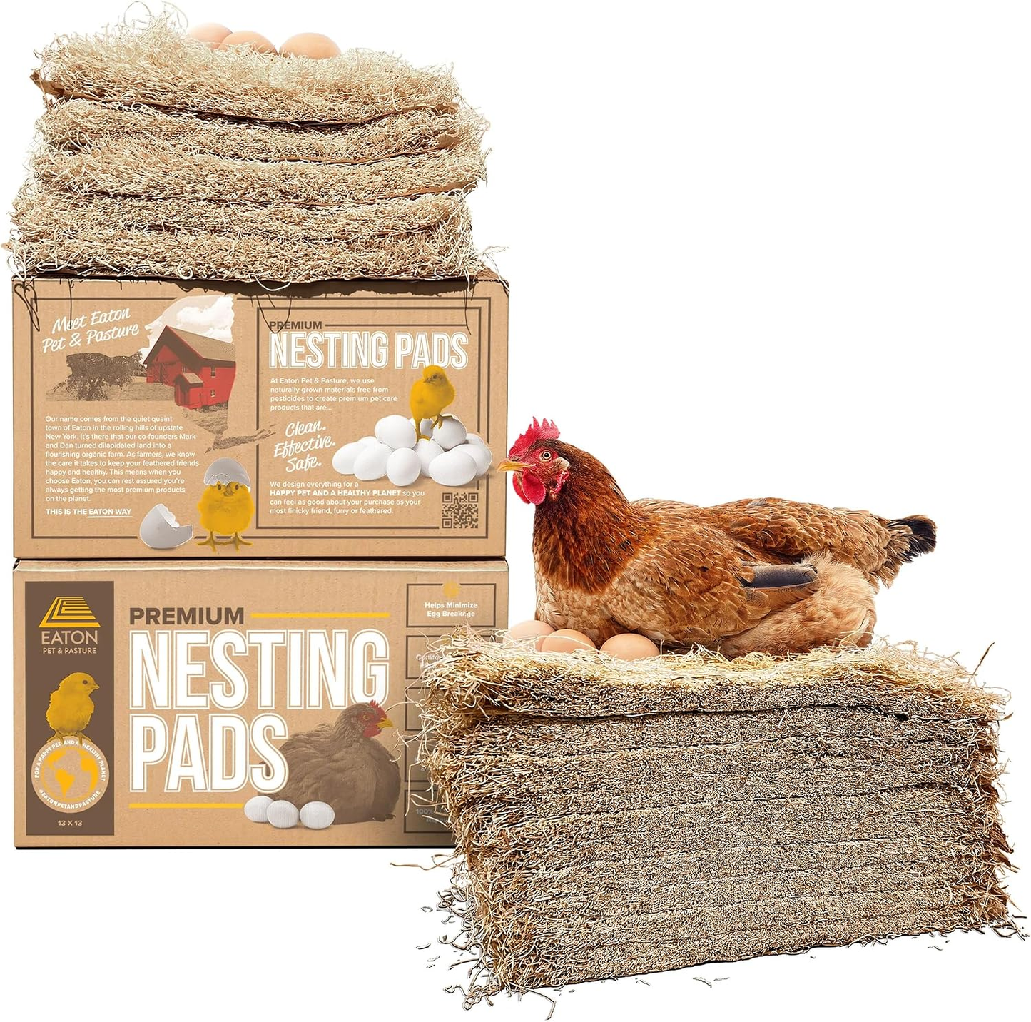 Pet and Pasture Nesting Pads for Laying Hens, 13" x 13", 10 Pack