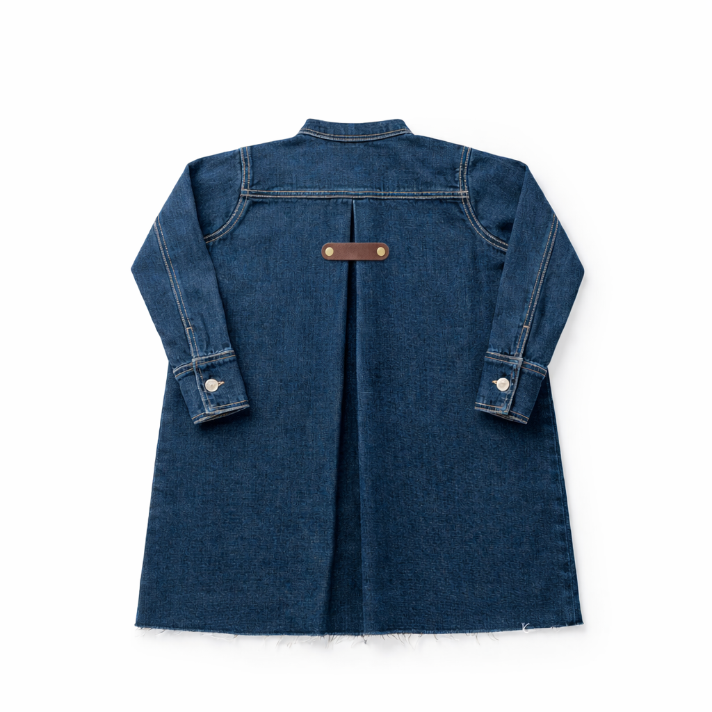 Birnham on the Sea Pleat detail denim dress