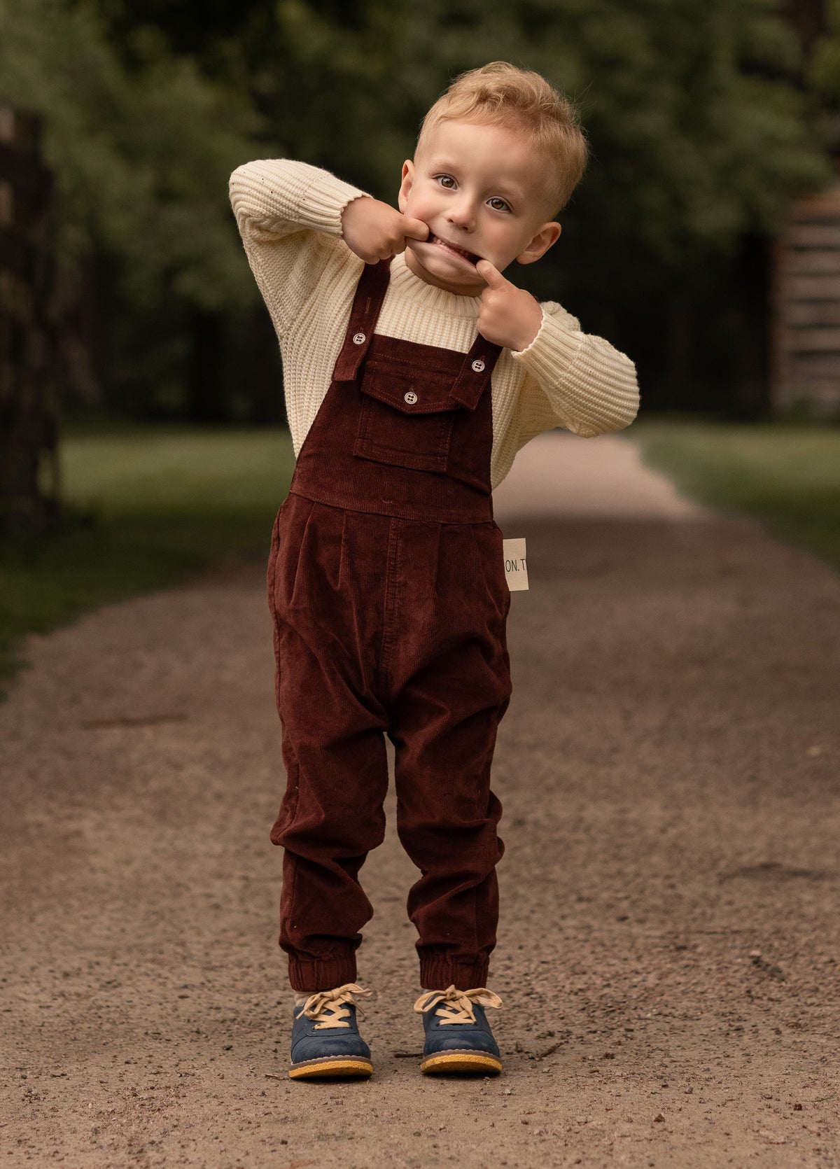 Birnham on the Sea Front pocket brick corduroy overall