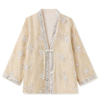 Embroidered Cardigan Jacket Women Light Luxury Beaded Open Front Coat