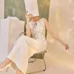 Chinese Style Sleeveless Qipao Dress with Embroidery, Slim Fit Midi Long Cheongsam