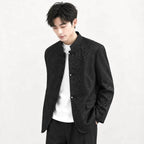 Chinese Style Stand Collar Men's Wedding Suit Jacket & Pants