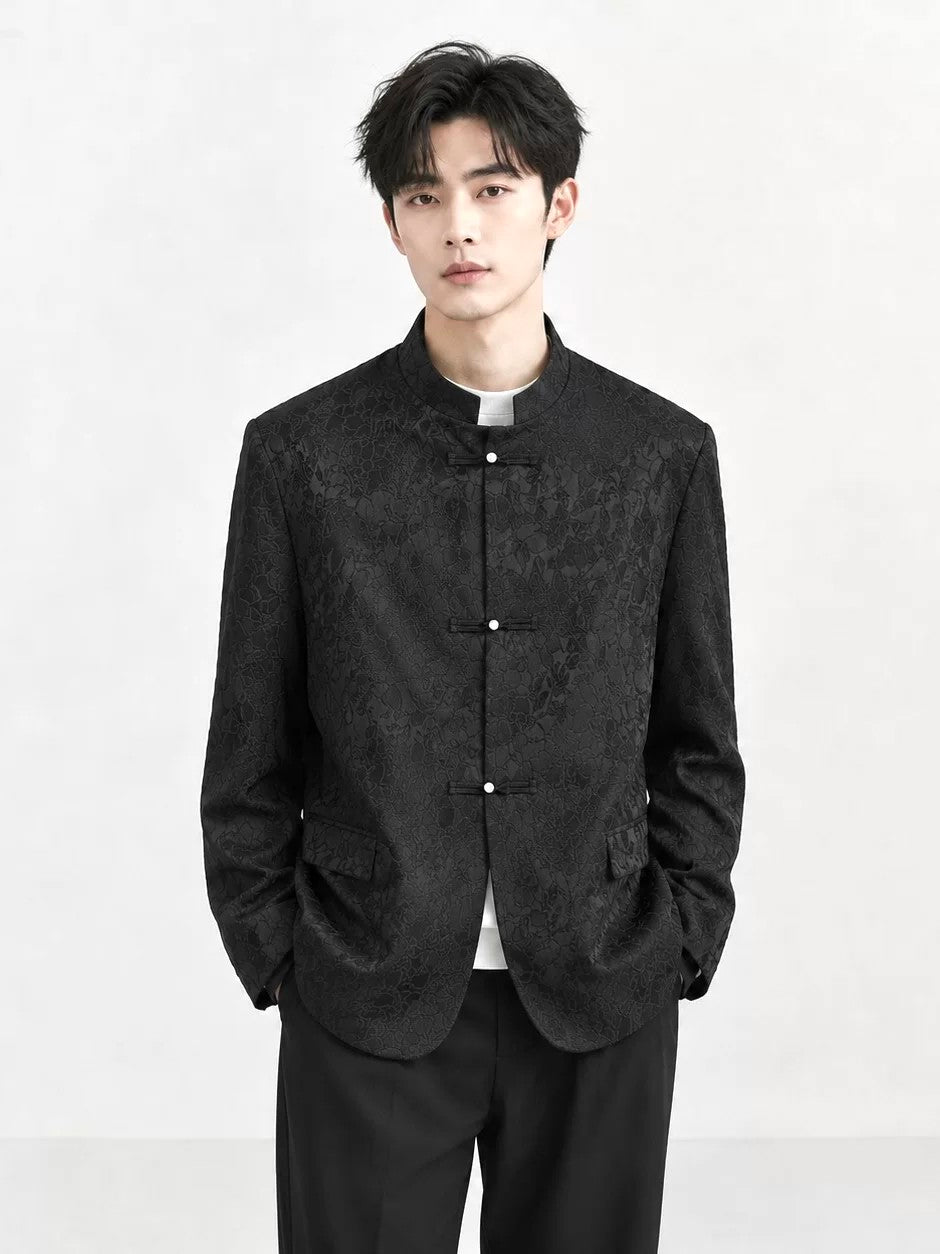Chinese Style Stand Collar Men's Wedding Suit Jacket & Pants