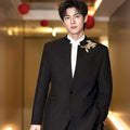 Chinese Style Men's Stand Collar Tang Suit Wedding Groom Tuxedo Set
