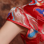 Brocade Top Tulle Bubble Skirt Chinese Wedding Party Dress