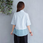 Cheongsam Top Traditional Chinese Blouse with Floral Embroidery Edge