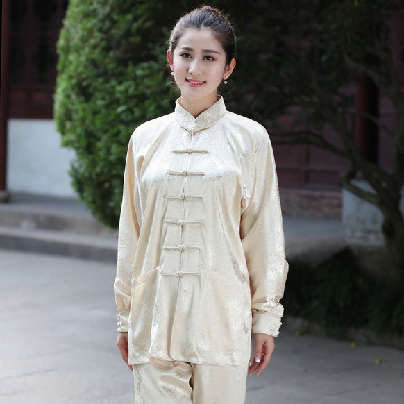 Auspicious Pattern Silk Blend Women's Traditional Chinese Tai Chi Suit