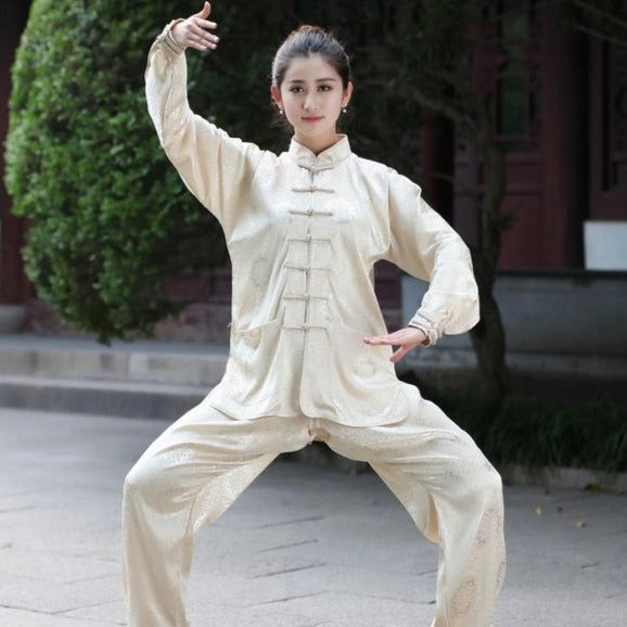 Auspicious Pattern Silk Blend Women's Traditional Chinese Tai Chi Suit