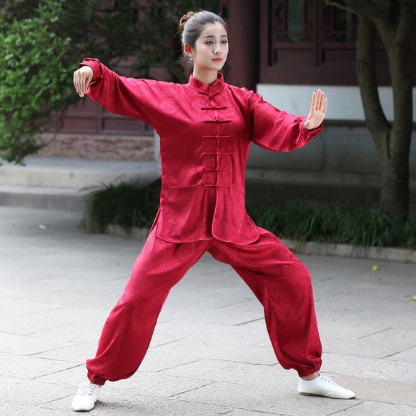 Auspicious Pattern Silk Blend Women's Traditional Chinese Tai Chi Suit