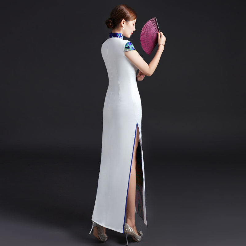 Auspicious Pattern Brocade Traditional Cheongsam Chinese Evening Dress