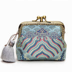 Auspicious Clouds Pattern Multi-Level Brocade Chinese Purse Wallet