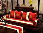 Auspicious Embroidery Linen Traditional Chinese Cushion Cover
