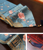 Bird & Floral Embroidery Brocade Oriental Table Runner Table Cloth