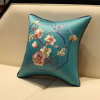 Bird & Plum Blossom Embroidery Brocade Traditional Chinese Cushion Cover
