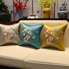Bird & Plum Blossom Embroidery Brocade Traditional Chinese Cushion Cover