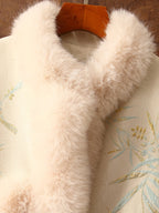 Faux Fox Fur Chinese-Style Mid-Length Down Coat
