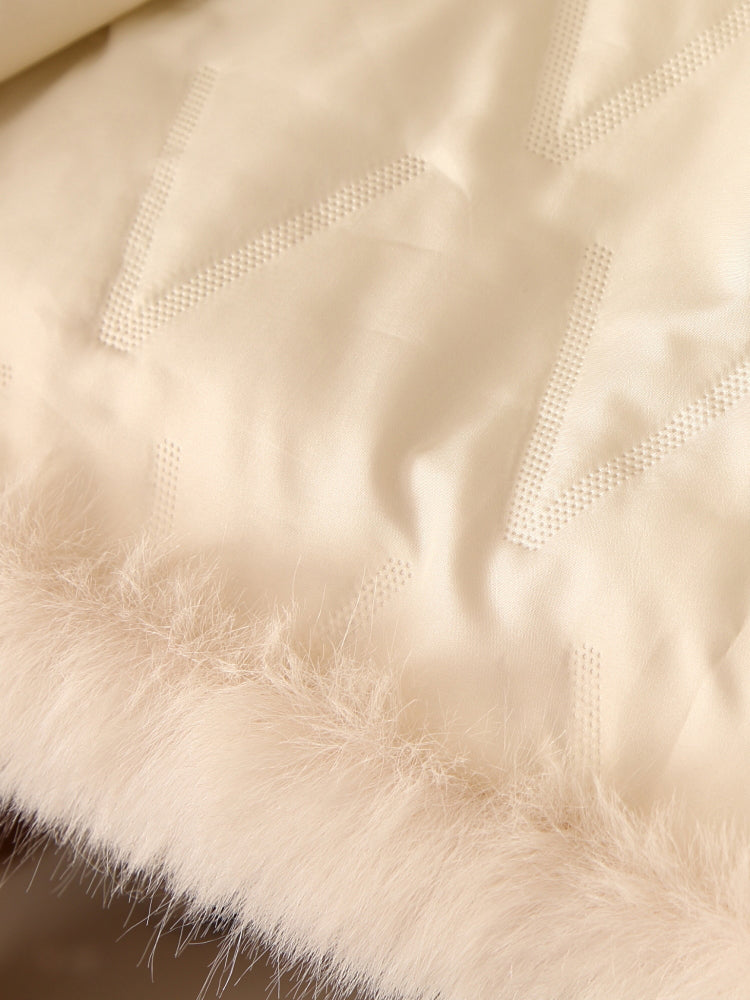 Faux Fox Fur Chinese-Style Mid-Length Down Coat