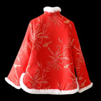 Chinese-Style Rabbit Fur Mandarin Collar Short Quilted Coat