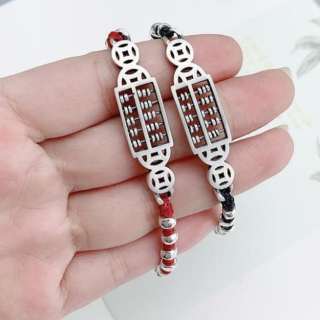Abacus Designed Pendant Sterling Silver Bracelet Couple Bracelet