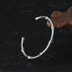 Bamboo Designed Retro Sterling Silver Open Bracelet