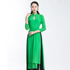 Elegant Chinese Style Yoga Wear Dance Costume with Pant Skirt