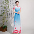 Elegant and Graceful Vietnamese Ao Dai Authentic Modified Summer Long