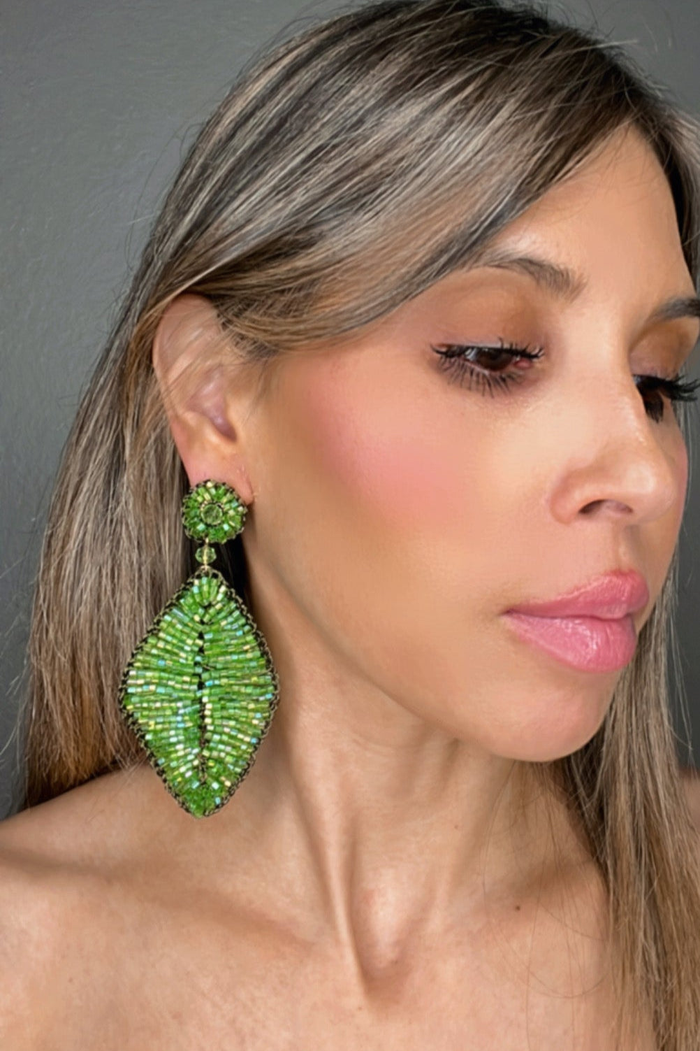 Crystal Leaf Statement Earring