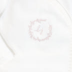 Bebe Jolee Embroidered pink trimmed footie set