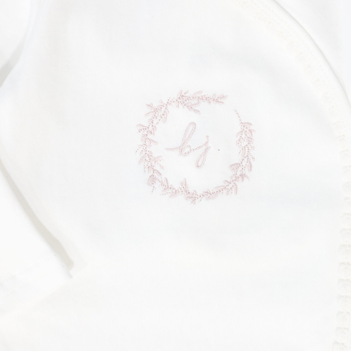 Bebe Jolee Embroidered pink trimmed footie set