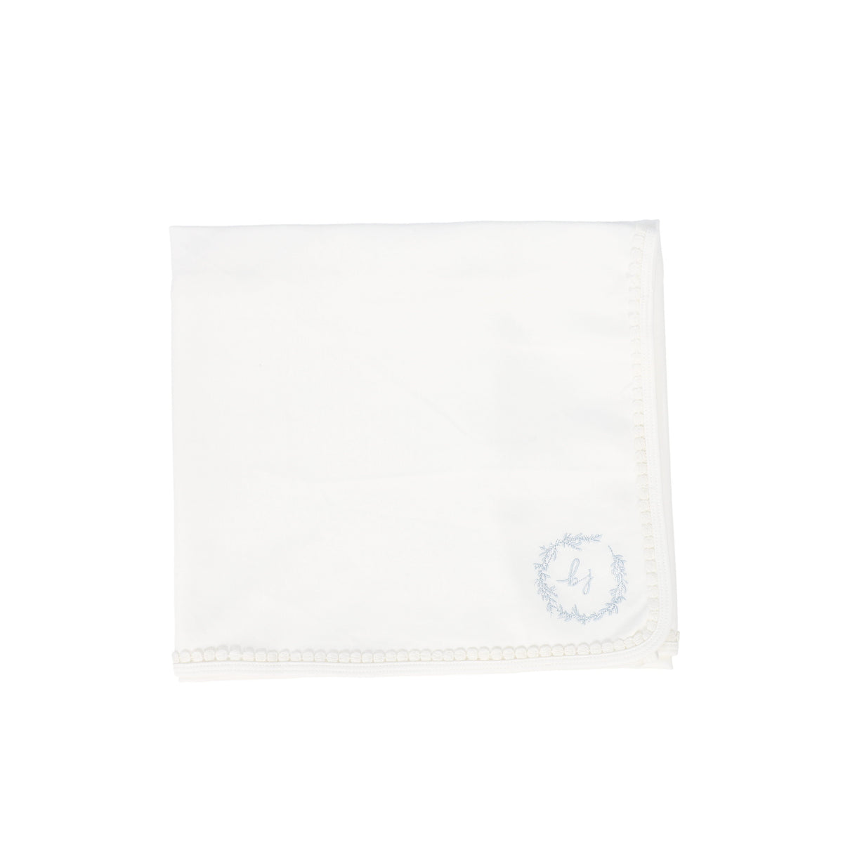 Bebe Jolee Embroidered blue trim blanket