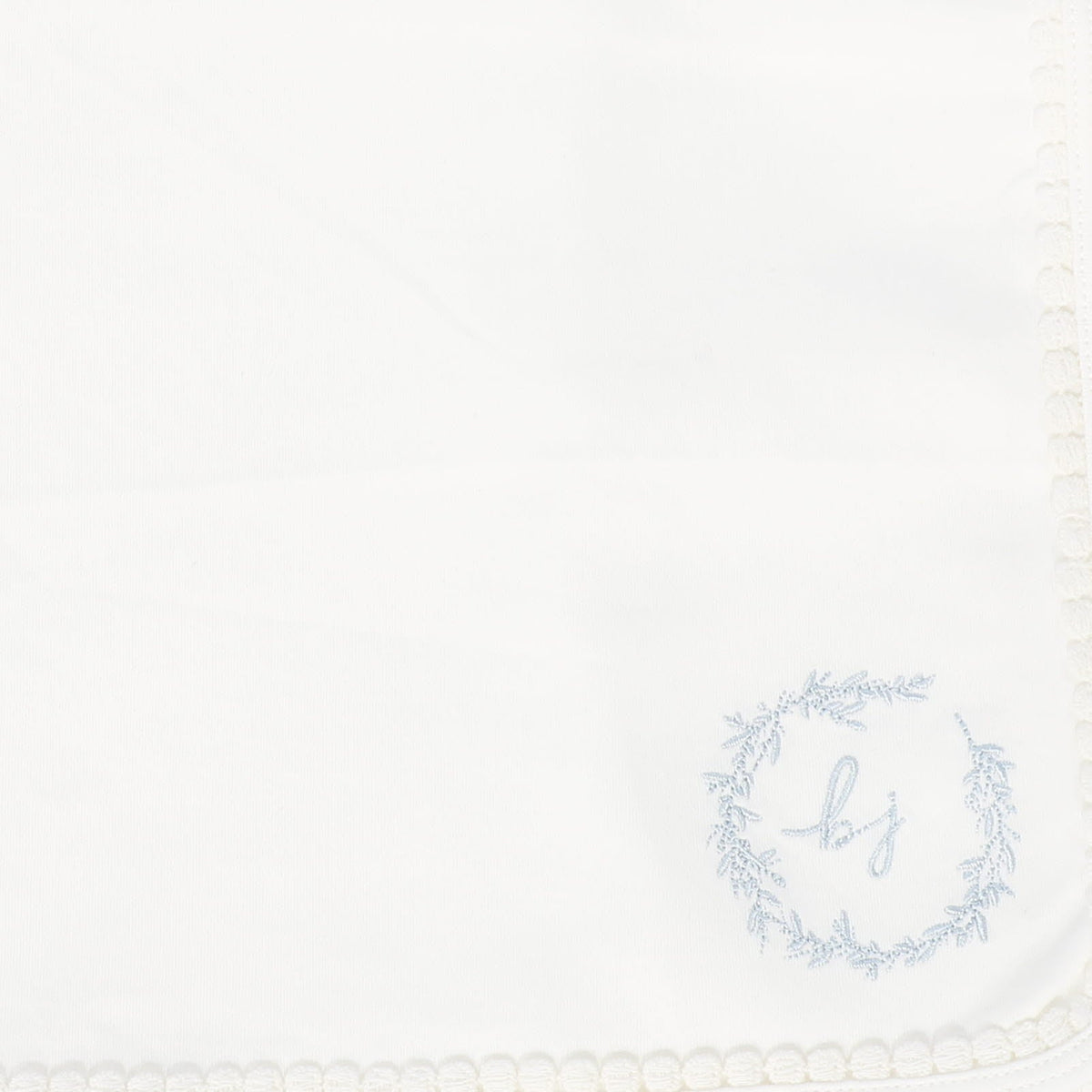 Bebe Jolee Embroidered blue trim blanket