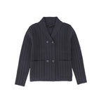 Bamboo Wide ribbed knit double breasted cardigan