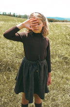 Calla Lili Embossed brown mock sweater
