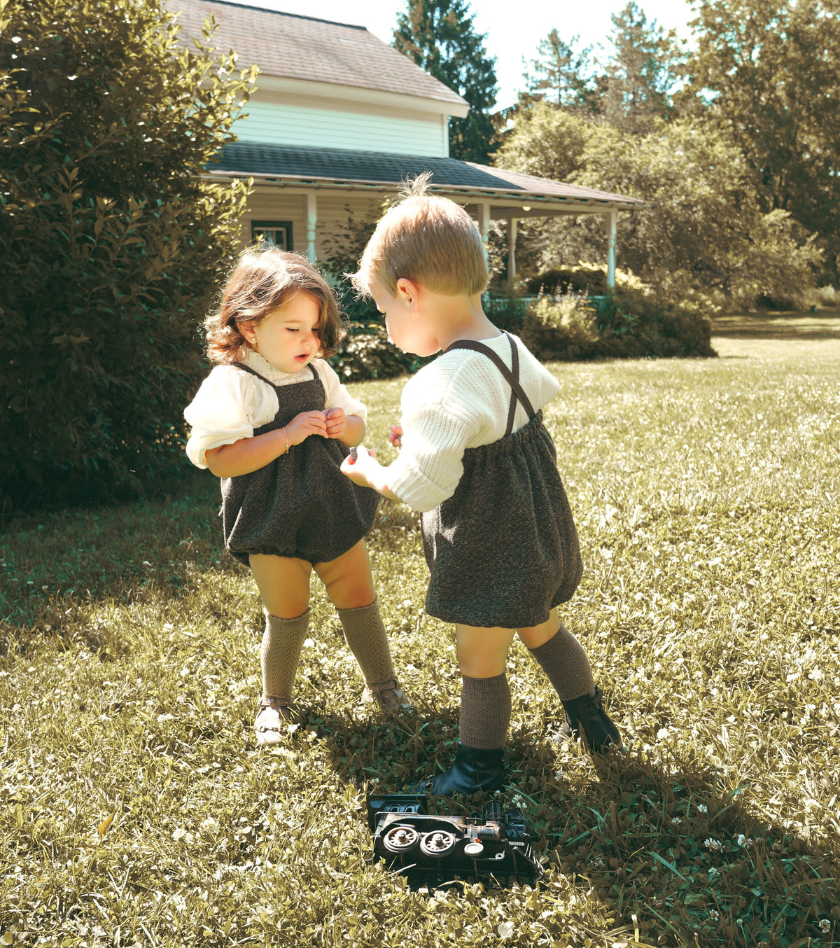 Calla Lili Tweed boy romper