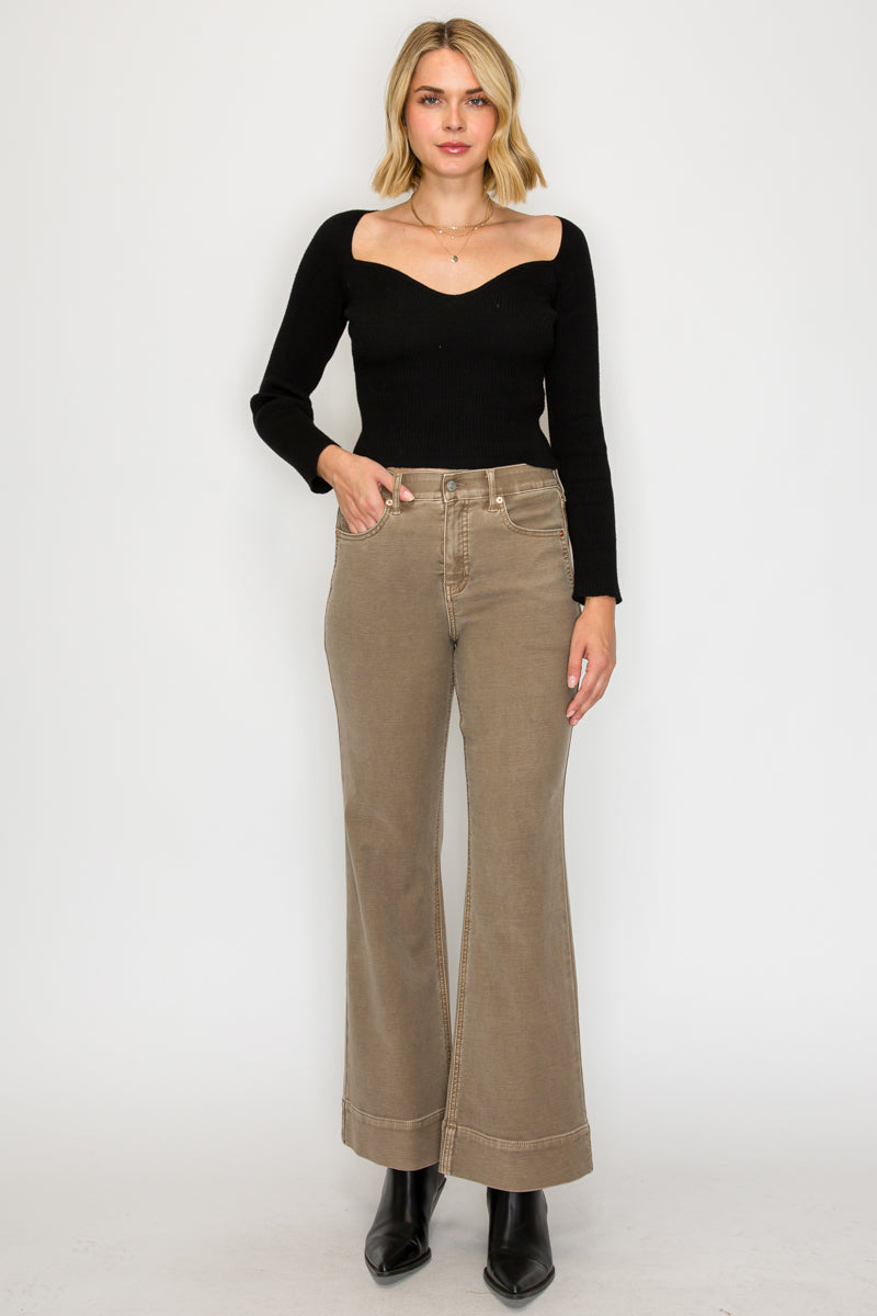 Brown Tummy Control High Rise Holly Flare Jeans