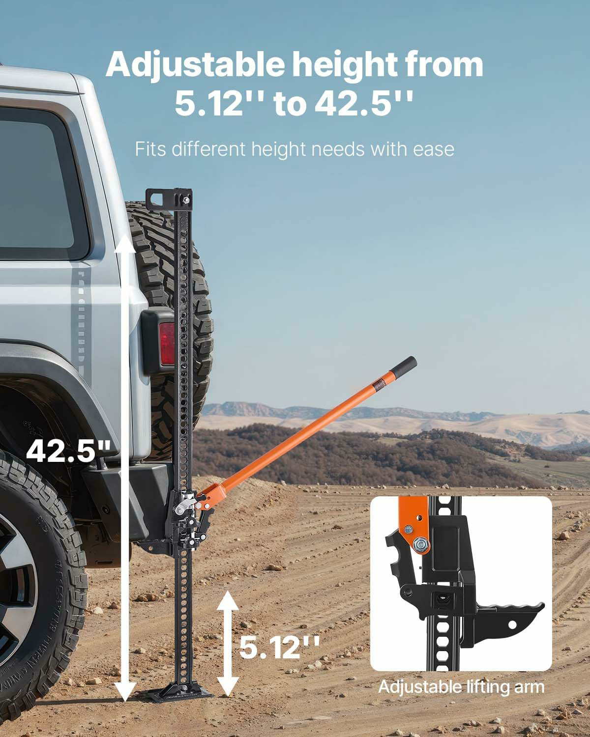 48 inch Utility High Lift, 7000 lbs Capacity Ratcheting Off Road Jeep Jack, Heavy