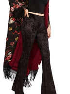 Black Crushed Velvet Bell Bottom Pants