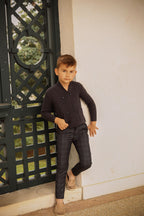 Bamboo Wide ribbed knit double breasted cardigan