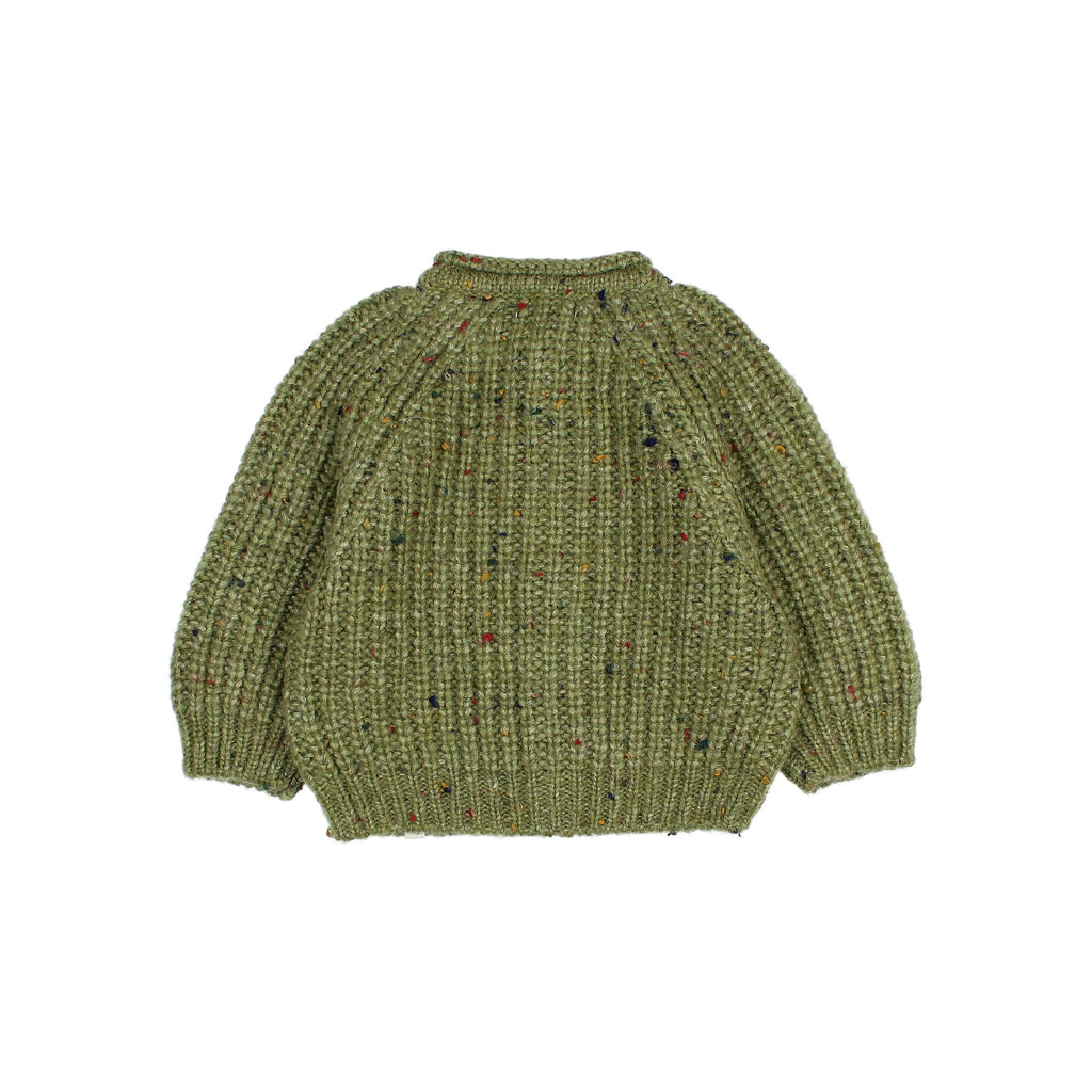 Buho Marled Green knit baby cardigan