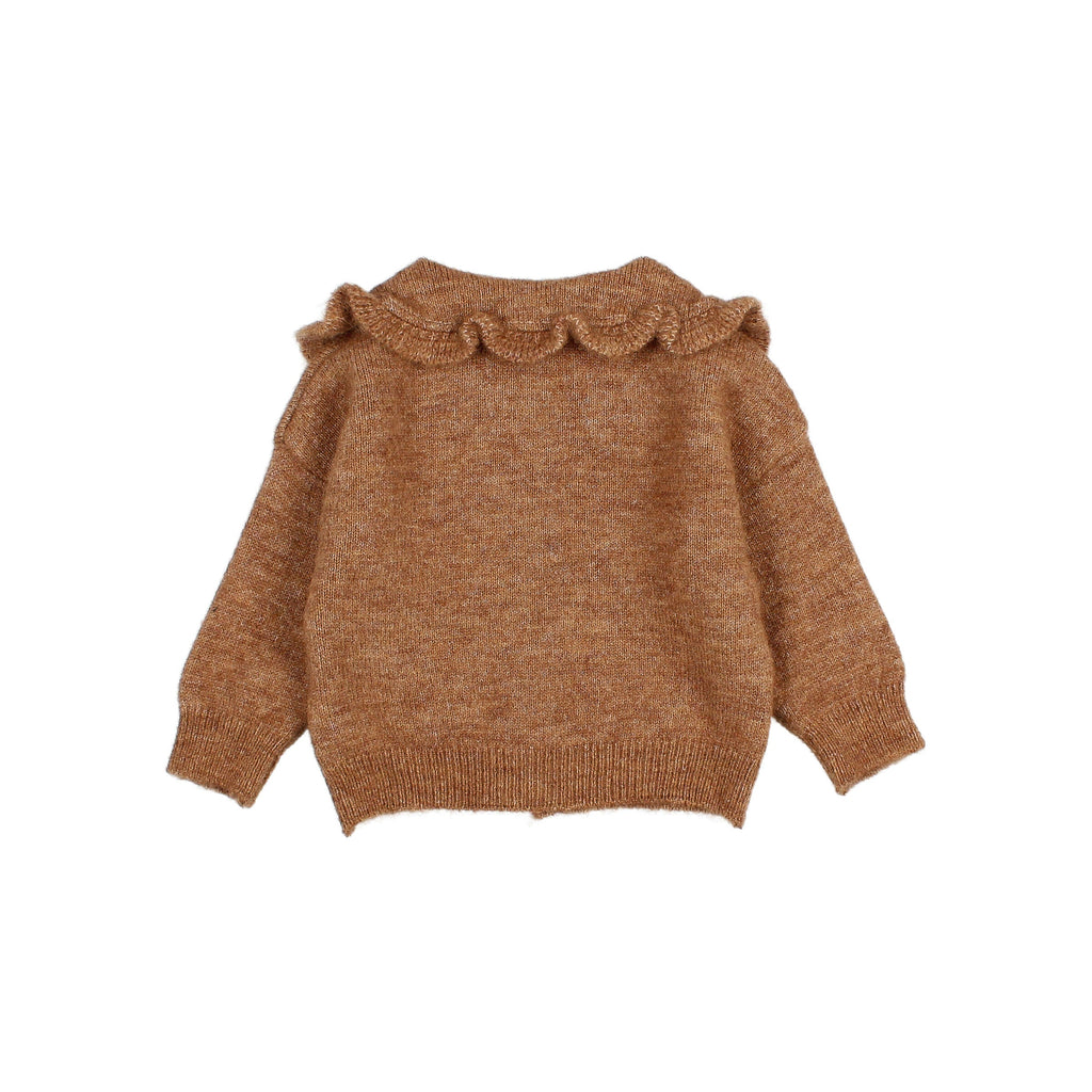 Buho Ruffle brown baby cardigan