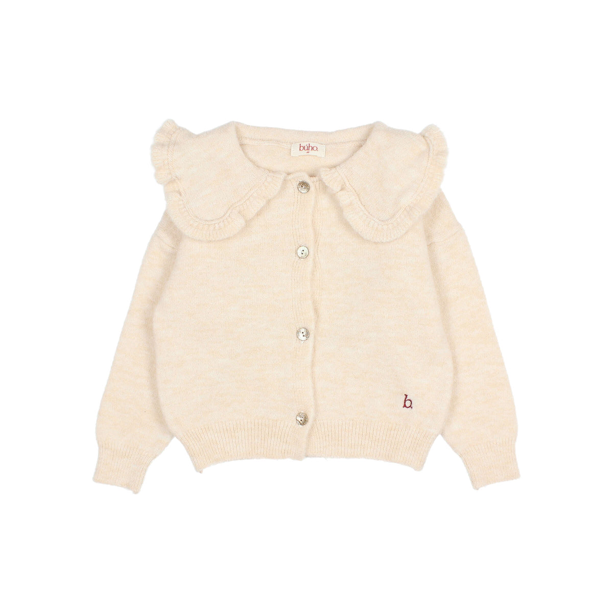 Buho Ruffle ecru cardigan