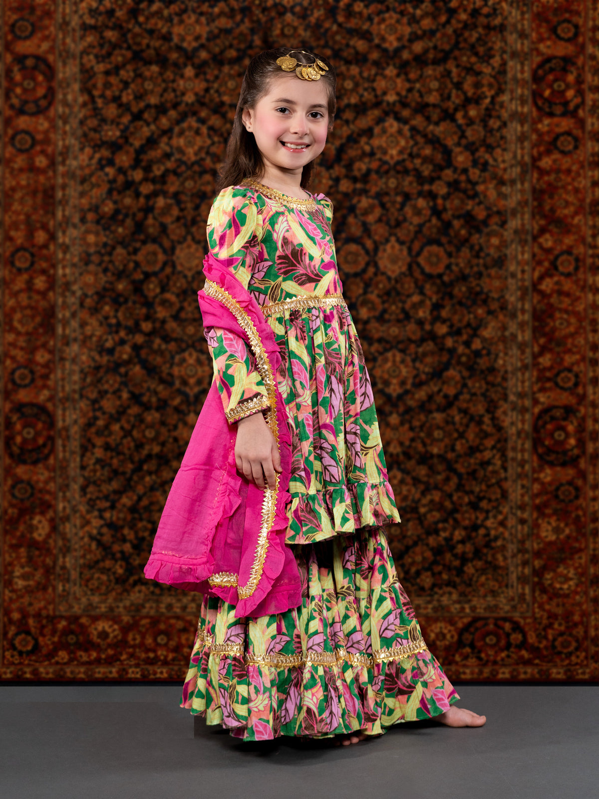 ALIA - A GREEN COTTON SUIT SET