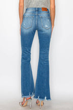 Artemis Vintage  High Rise Distressed Stretch Flare Jeans