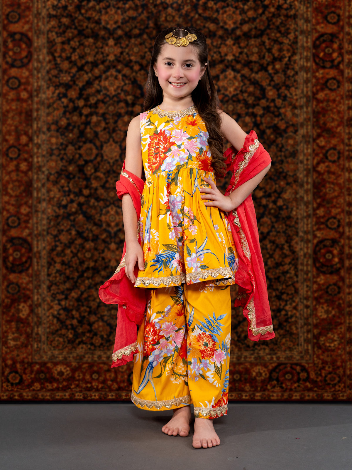 SUNFLOWER - A YELLOW FLORAL SUIT SET