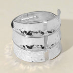 Bold Wide Textured Metal Hinged Bangle Bracelet