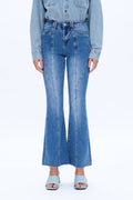 Bayeas High Rise Flare with Raw Hem