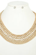 Crystal Rhinestone Collar Necklace Set