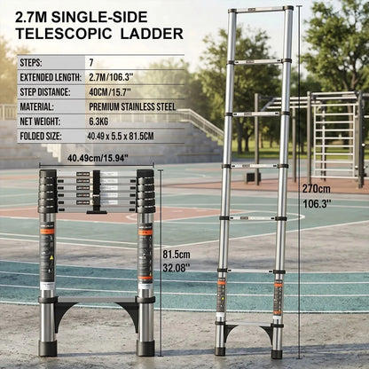 Telescoping Ladder,Quick Folding Aluminum Extension Ladder