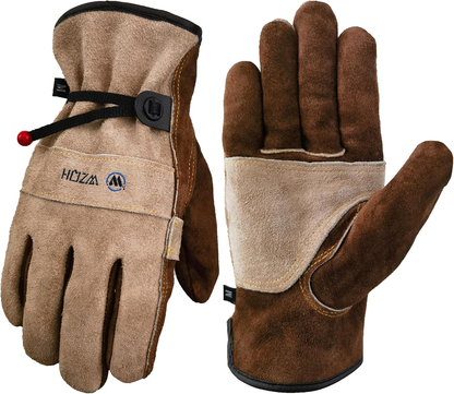 Leather Work Gloves for Men or Women. X-Large Glove for Gardening,  Welding, Construction